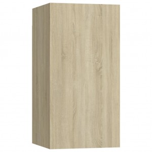 Mueble de TV madera contrachapada color roble 30.5x30x60 cm H