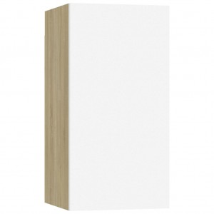 Mueble para TV madera contrachapada blanco y roble 30.5x30x60cm H