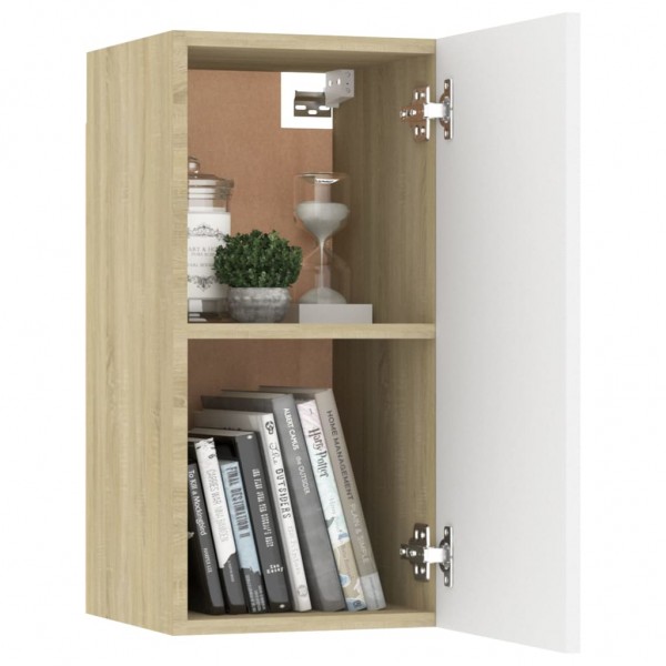 Mueble para TV madera contrachapada blanco y roble 30.5x30x60cm M 3