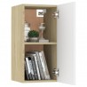 Mueble para TV madera contrachapada blanco y roble 30.5x30x60cm 3