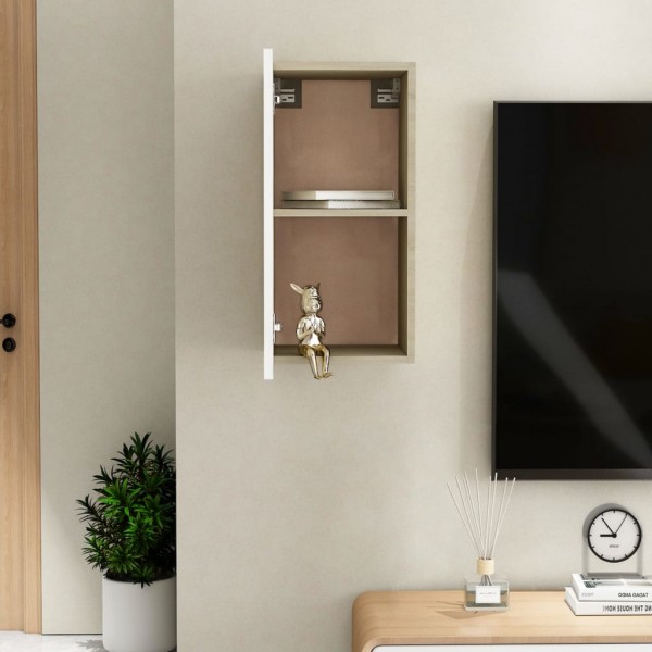 Mueble para TV madera contrachapada blanco y roble 30.5x30x60cm M 4