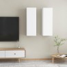 Móveis de TV 2 pcs 30.5x30x90 cm derivados de madeira branco 1
