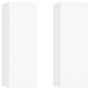 Muebles para TV 2 uds madera contrachapada blanco 30.5x30x90 cm H