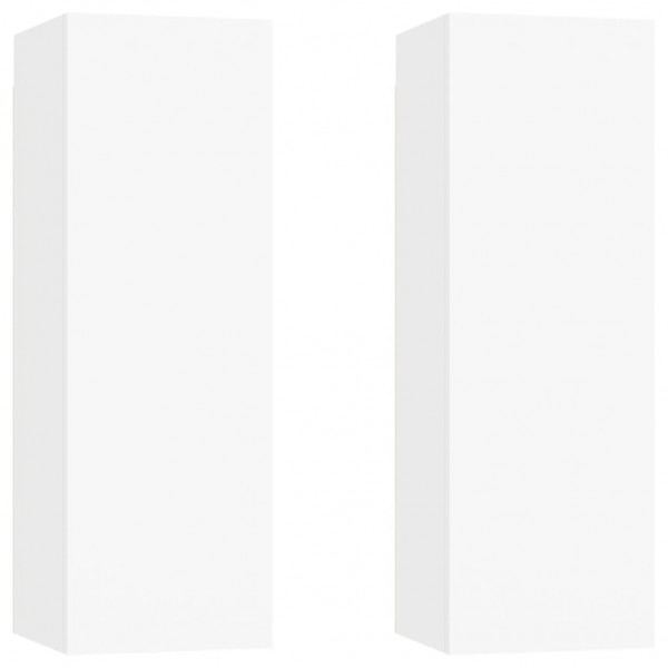 Muebles para TV 2 uds madera contrachapada blanco 30.5x30x90 cm M 2