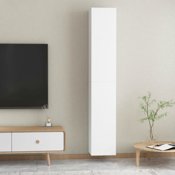 Muebles para TV 2 uds madera contrachapada blanco 30.5x30x90 cm M 5