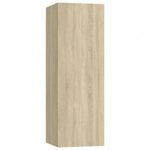 Mueble de TV madera contrachapada color roble 30.5x30x90 cm H