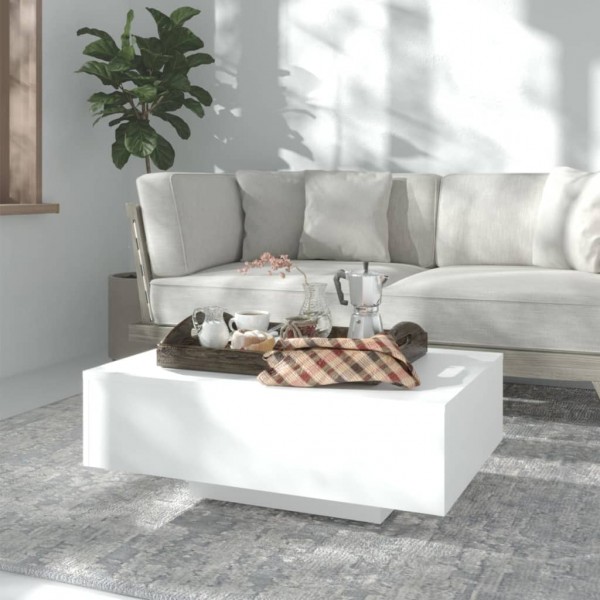 Mesa de centro madera contrachapada blanco 85x55x31 cm D