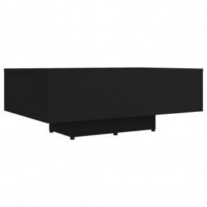 Mesa de centro madera contrachapada negro 85x55x31 cm H