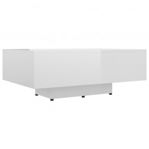 Mesa de centro 85x55x31 cm contraplacado branco brilhante H