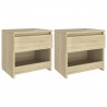 Mesitas de noche 2 uds madera contrachapada roble 40x30x39 cm 1