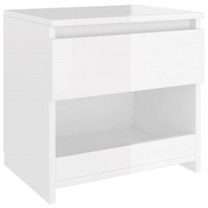Mesa de cabeceira 40x30x39 cm contraplacado branco brilhante H