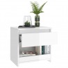 Mesa de cabeceira 40x30x39 cm contraplacado branco brilhante 1