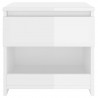 Mesita de noche madera contrachapada blanco brillo 40x30x39 cm 4