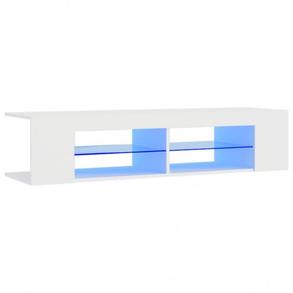 Mueble de TV con luces LED blanco 135x39x30 cm M 2