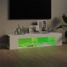 Mueble de TV con luces LED blanco 135x39x30 cm 4