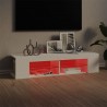 Mueble de TV con luces LED blanco 135x39x30 cm 5