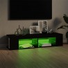 Mueble de TV con luces LED negro 135x39x30 cm 4