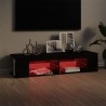 Mueble de TV con luces LED negro 135x39x30 cm 5