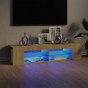 Mueble de TV con luces LED roble Sonoma 135x39x30 cm 1