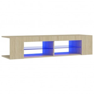 Móvel de TV com luzes LED 135x39x30 cm carvalho sonoma H