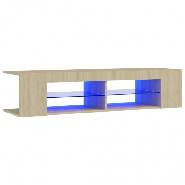 Mueble de TV con luces LED roble Sonoma 135x39x30 cm M 2