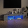 Mueble de TV con luces LED gris hormigón 135x39x30 cm 1