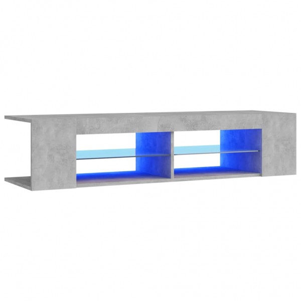 Mueble de TV con luces LED gris hormigón 135x39x30 cm M 2