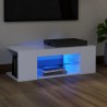 Mueble de TV con luces LED blanco 90x39x30 cm 2