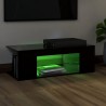 Mueble de TV con luces LED negro 90x39x30 cm 3