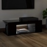 Mueble de TV con luces LED negro 90x39x30 cm 4
