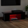 Mueble de TV con luces LED negro 90x39x30 cm 5