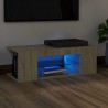 Mueble de TV con luces LED roble Sonoma 90x39x30 cm 1