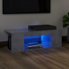 Mueble de TV con luces LED gris hormigón 90x39x30 cm 1