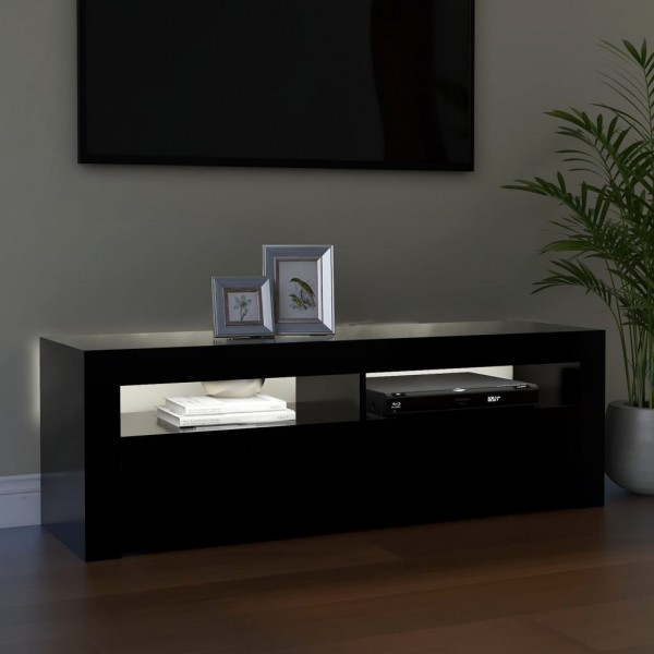 Mueble de TV con luces LED negro 120x35x40 cm M 3