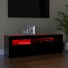 Mueble de TV con luces LED negro 120x35x40 cm 4