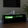 Mueble de TV con luces LED negro 120x35x40 cm 5