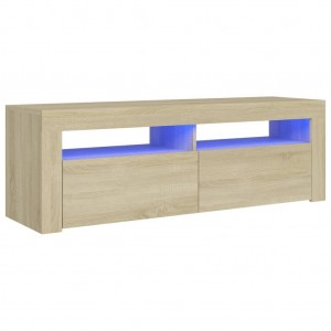 Móvel de TV com luzes LED 120x35x40 cm carvalho sonoma H