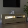 Mueble de TV con luces LED roble Sonoma 120x35x40 cm 3