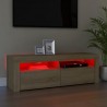 Mueble de TV con luces LED roble Sonoma 120x35x40 cm 4
