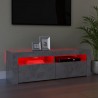 Mueble de TV con luces LED gris hormigón 120x35x40 cm 4