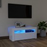 Mueble de TV con luces LED blanco 90x35x40 cm 1