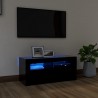 Móvel de TV com luzes LED 90x35x40 cm preto 1