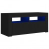 Mueble de TV con luces LED negro 90x35x40 cm 2