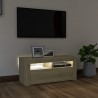 Móvel de TV com luzes LED 90x35x40 cm carvalho sonoma 3