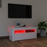 Mueble de TV con luces LED blanco brillante 90x35x40 cm 5