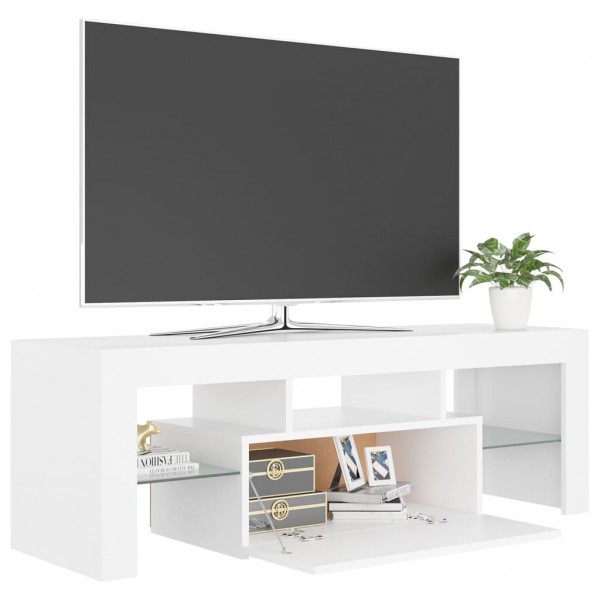 Móvel de TV com luzes LED 120x35x40 cm branco M 4