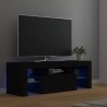 Mueble de TV con luces LED negro 120x35x40 cm 1