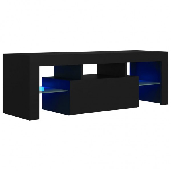 Mueble de TV con luces LED negro 120x35x40 cm M 2
