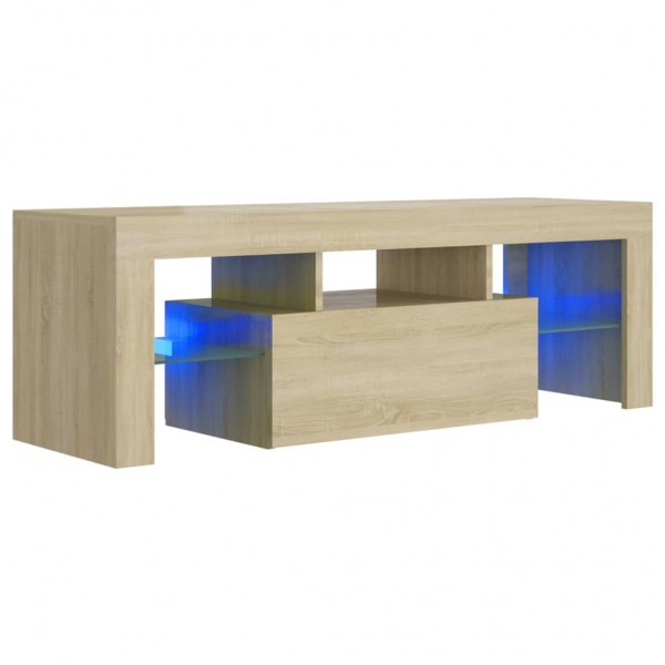 Mueble de TV con luces LED roble Sonoma 120x35x40 cm M 2
