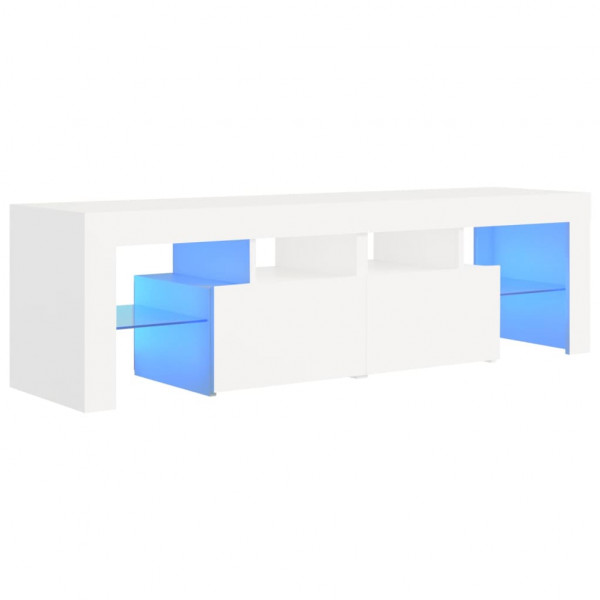 Mueble de TV con luces LED blanco 140x36.6x40 cm M 2